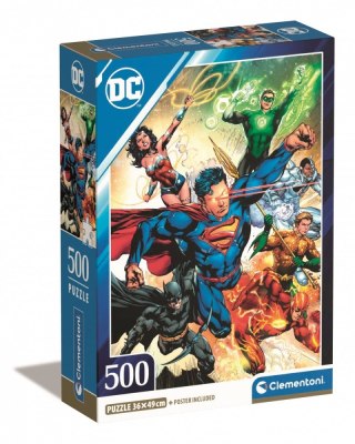 Puzzle 500 elementów Compact DC Comics Liga Sprawiedliwych (Justice League) Clementoni