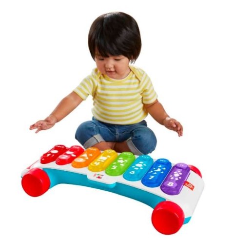 Zabawka muzyczna Duży edukacyjny ksylofon do ciągnięcia Fisher Price