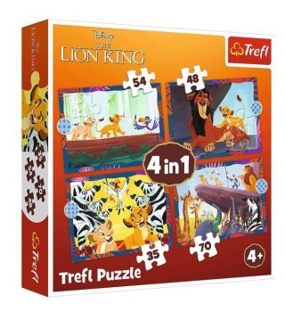 Puzzle 4w1 Król Lew odważny Trefl