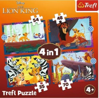 Puzzle 4w1 Król Lew odważny Trefl