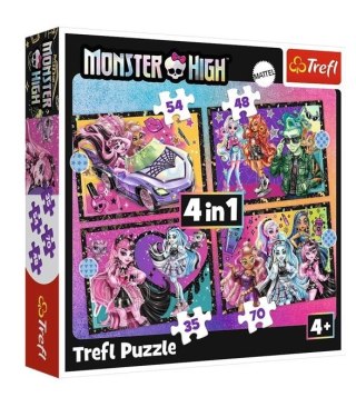 Puzzle 4w1 Monster High Elektryzujący dzień Trefl