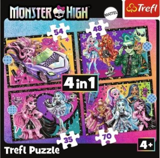 Puzzle 4w1 Monster High Elektryzujący dzień Trefl