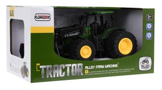 Zielony Traktor z Turem dla dzieci 3+ Model 1:24 + Ruchome elementy + 8 Kół + Tylny hak