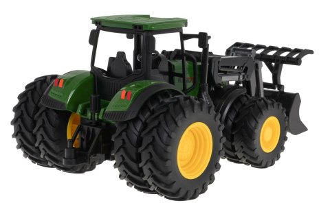 Zielony Traktor z Turem dla dzieci 3+ Model 1:24 + Ruchome elementy + 8 Kół + Tylny hak