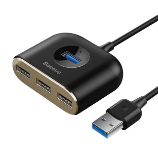 Adapter przejściówka HUB 4w1 USB Adapter USB3.0 TO USB3.0*1+USB2.0*3 1m Black BASEUS