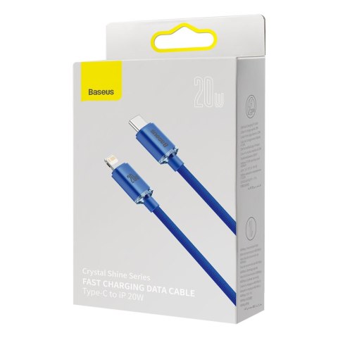 Kabel przewód do szybkiego ładowania i transferu danych USB-C Iphone Lightning 20W 1.2m niebieska BASEUS