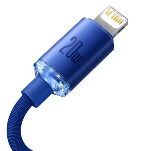 Kabel przewód do szybkiego ładowania i transferu danych USB-C Iphone Lightning 20W 1.2m niebieska BASEUS