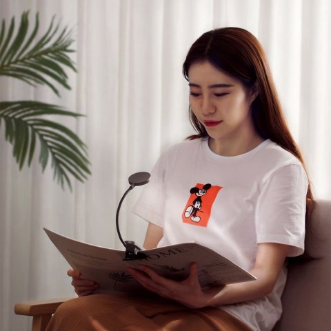 Mini lampka lampa LED do czytania ekranu z klipsem szary BASEUS