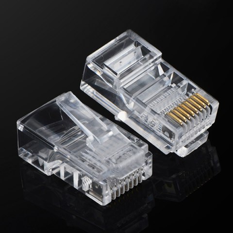 Wtyczka końcówka skrętki RJ45 8P8C UTP Cat. 5 5e przezroczysty 100szt. UGREEN