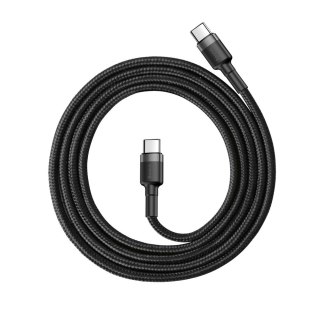 Wytrzymały elastyczny kabel przewód USB-C PD PD 2.0 60W 20V 3A QC3.0 1M czarny-szary BASEUS