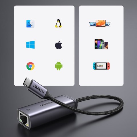 Zewnętrzna karta sieciowa USB Typ C - RJ45 1Gbps UGREEN