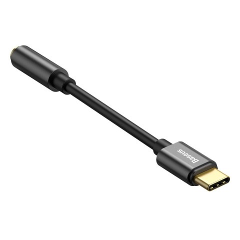 Adapter do słuchawek przejściówka L54 z USB-C na gniazdo audio jack 3.5mm DAC czarny BASEUS