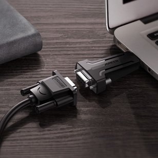 Adapter konwerter przejściówka DB9 RS-232 na USB - czarny UGREEN