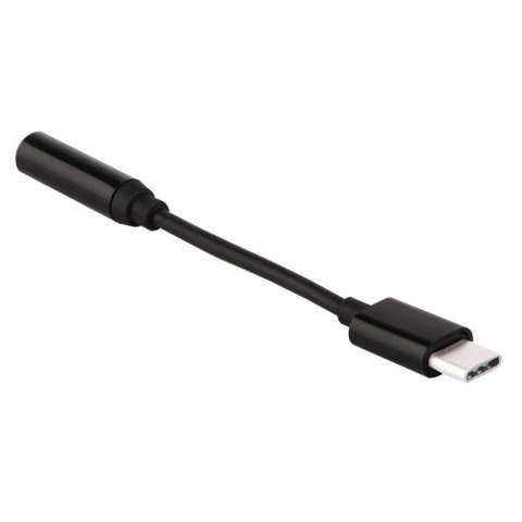 Adapter przejściówka z USB-C na gniazdo audio 3.5 mini jack czarny HURTEL