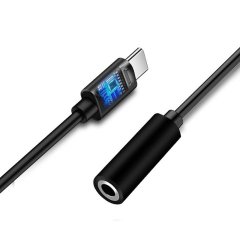 Adapter przejściówka z USB-C na gniazdo audio 3.5 mini jack czarny HURTEL