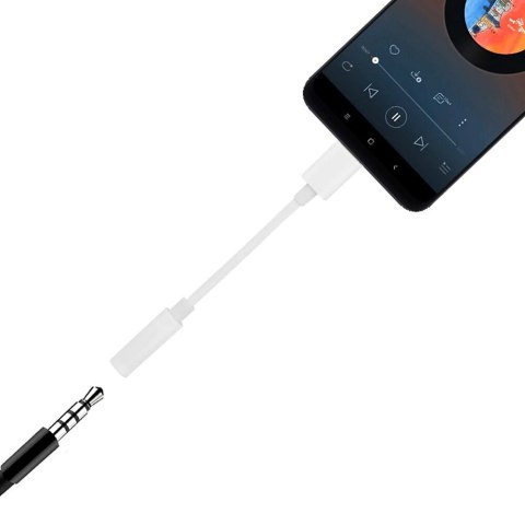 Adapter przejściówka z USB-C na gniazdo audio 3.5 mini jack czarny HURTEL