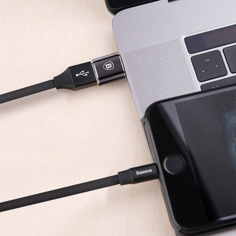 Adapter przejściówka ze złącza USB na USB-C OTG - czarny BASEUS