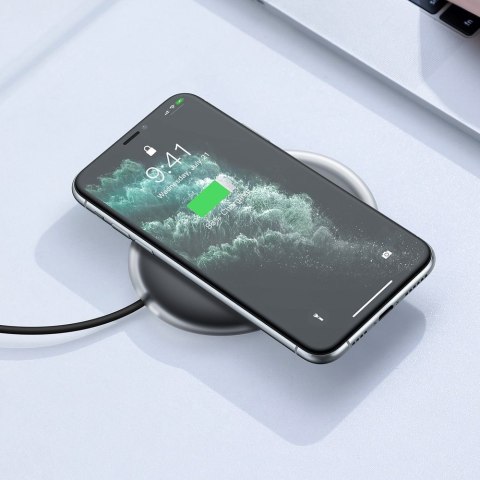 Bezprzewodowa ładowarka Jelly Qi 15W do telefonu słuchawek + kabel USB - USB-C czarny BASEUS