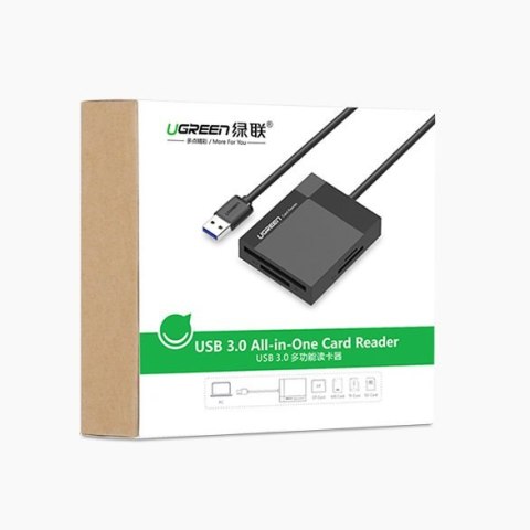 Czytnik kart pamięci SD / micro SD / CF / MS wtyczka USB 3.0 - czarny UGREEN