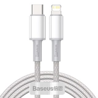 Kabel przewód do iPhone USB-C - Lightning szybkie ładowanie 20W 2m - biały BASEUS