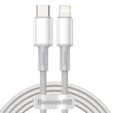 Kabel przewód do iPhone USB-C - Lightning szybkie ładowanie 20W 2m - biały BASEUS