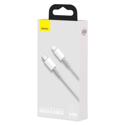 Kabel przewód do iPhone USB-C - Lightning szybkie ładowanie 20W 2m - biały BASEUS