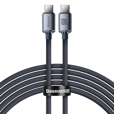 Kabel przewód do szybkiego ładowania i transferu danych USB-C USB-C 100W 2m czarny BASEUS