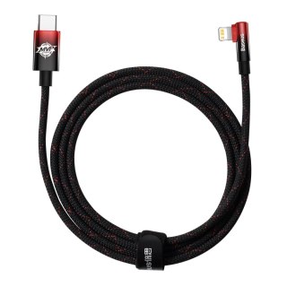 Kabel przewód kątowy MVP 2 z bocznym wtykiem USB-C / iPhone Lightning 2m - czerwony BASEUS