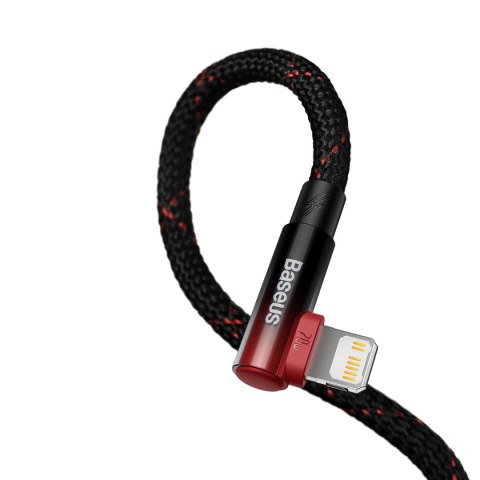 Kabel przewód kątowy MVP 2 z bocznym wtykiem USB-C / iPhone Lightning 2m - czerwony BASEUS