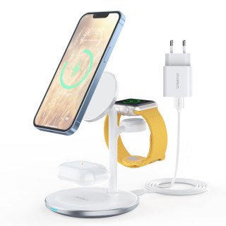 Ładowarka stacja ładująca Apple T585-F 3w1 iPhone 12/13 AirPods Pro Watch - biały CHOETECH