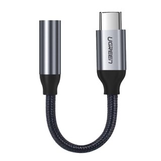 Przejściówka do słuchawek z Mini Jack 3.5 mm na USB-C 10cm - szary UGREEN