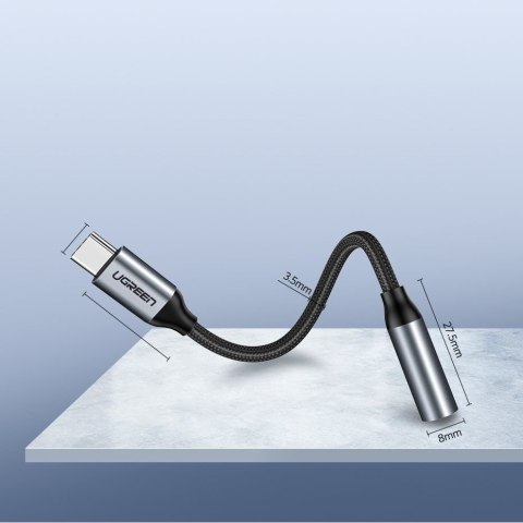 Przejściówka do słuchawek z Mini Jack 3.5 mm na USB-C 10cm - szary UGREEN