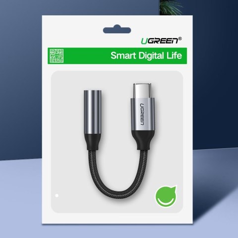 Przejściówka do słuchawek z Mini Jack 3.5 mm na USB-C 10cm - szary UGREEN