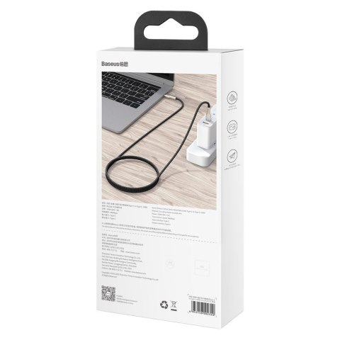 Przewód kabel USB-C - USB-C Cafule Metal Data Power Delivery 100W 1m - czarny BASEUS