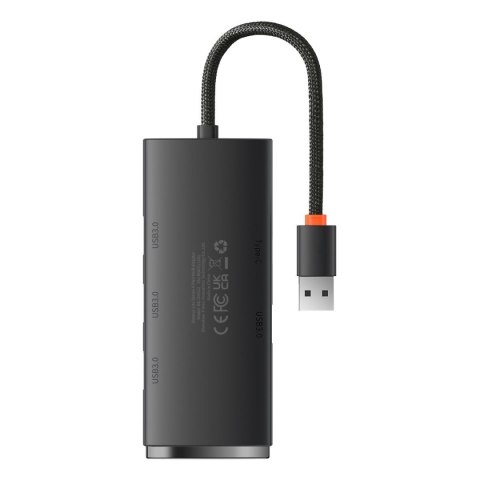 Rozdzielacz HUB 4-Portowy Lite Series USB-A do 4x USB-A 3.0 przewód 25cm - czarny BASEUS