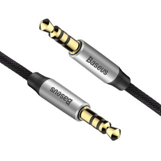 Yiven M30 przewód kabel audio stereo AUX 3.5 mm męski mini jack 1m srebrno-czarny BASEUS