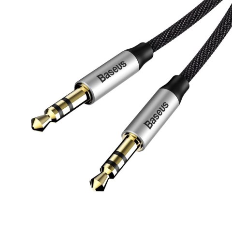 Yiven M30 przewód kabel audio stereo AUX 3.5 mm męski mini jack 1m srebrno-czarny BASEUS