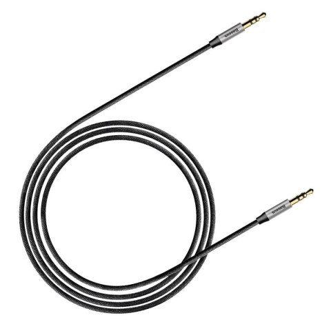 Yiven M30 przewód kabel audio stereo AUX 3.5 mm męski mini jack 1m srebrno-czarny BASEUS