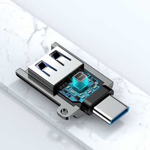 Adapter przejściówka USB 3.2 Gen 1 męski - USB-C żeński czarny JOYROOM