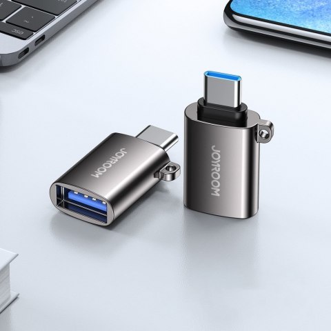 Adapter przejściówka USB 3.2 Gen 1 męski - USB-C żeński czarny JOYROOM