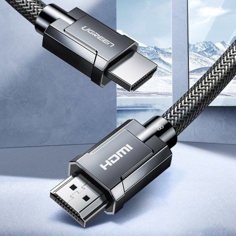 Kabel przewód HDMI 2.1 8K 4K 3D 48Gbps HDR VRR QMS ALLM eARC QFT 2m szary UGREEN