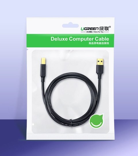 Kabel przewód do drukarki USB 2.0 - USB-B 1.5m czarny UGREEN