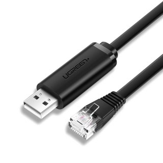 Kabel przewód konsolowy przejściówka USB - RJ45 skrętka ethernet 1.5m czarny UGREEN