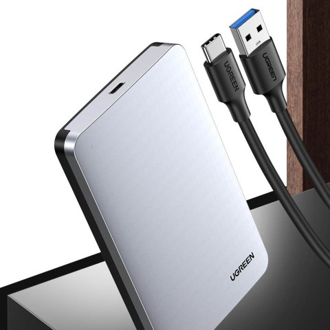 Kieszeń obudowa na dysk twardy 2.5'' SATA 3.0 6Gbps + kabel USB - USB-C 0.5m szary UGREEN