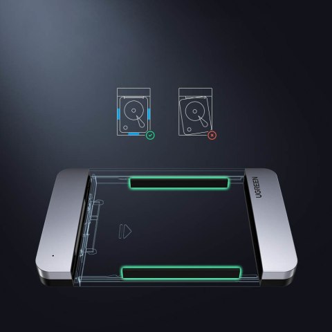 Kieszeń obudowa na dysk twardy 2.5'' SATA 3.0 6Gbps + kabel USB - USB-C 0.5m szary UGREEN