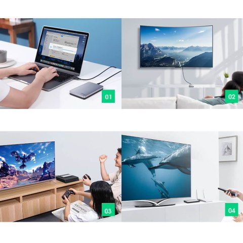 Kieszeń obudowa na dysk twardy 2.5'' SATA 3.0 6Gbps + kabel USB - USB-C 0.5m szary UGREEN