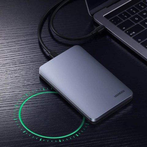 Kieszeń obudowa na dysk twardy 2.5'' SATA 3.0 6Gbps + kabel USB - USB-C 0.5m szary UGREEN
