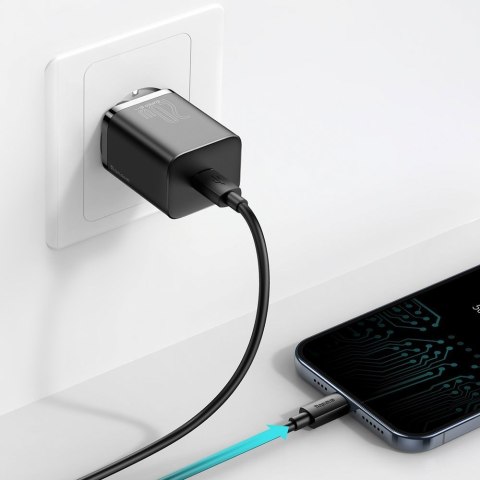 Szybka ładowarka do Iphone Super Si 1C 20W Power Delivery + kabel USB-C - Lightning 1m czarny BASEUS