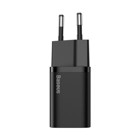 Szybka ładowarka sieciowa Super Si QC PD 25W 3A + kabel USB-C 1m czarny BASEUS