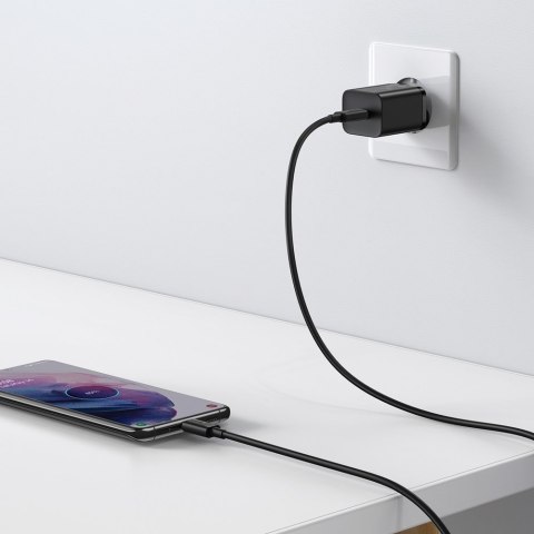 Szybka ładowarka sieciowa Super Si QC PD 25W 3A + kabel USB-C 1m czarny BASEUS